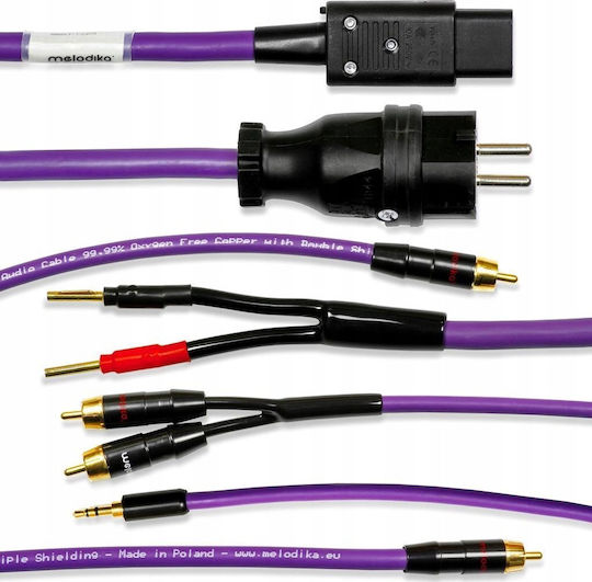 Melodika Mdp10g Power Cord Grounding 3x2 5mm2 Schuko-IEC C13 Gunmetal 1m