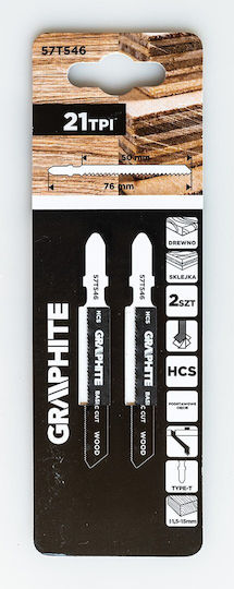 Graphite Λάμες για Ξύλο 76mm 2τμχ