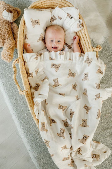 Pulp Bamboo Nursery Swaddling Bamboo Multicolour Blanket with Animal 90x100cm