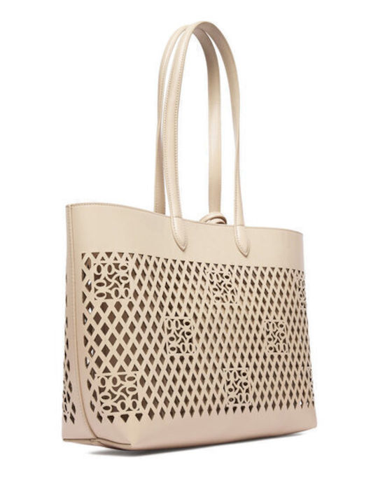 Leather Women's Handbag Shoulder Beige