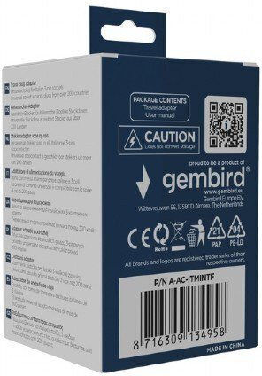 Gembird Reise-Steckdosenadapter Strom Welt > Italien 10a