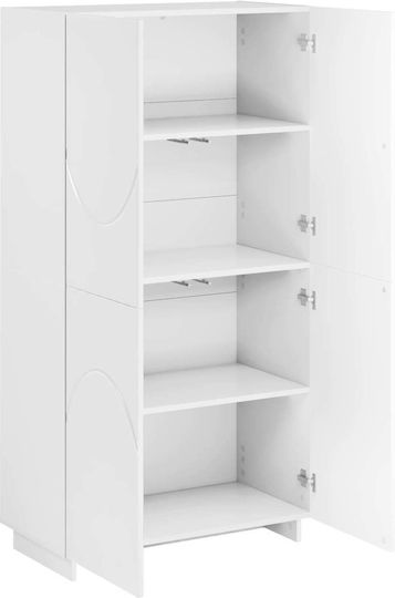 Double Door Wardrobe White 79x41x151cm