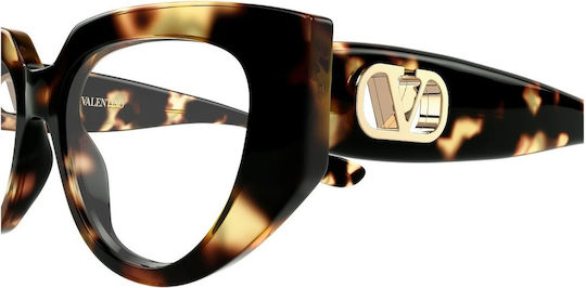 Valentino Women's Acetate Prescription Eyeglass Frames Brown Tortoise