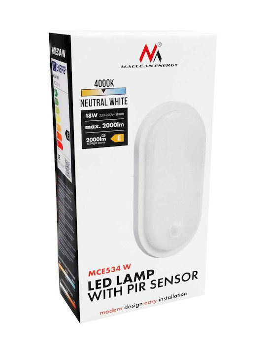 Maclean Energy Waterproof Outdoor Ceiling Light with Built-In LED in White MCE534