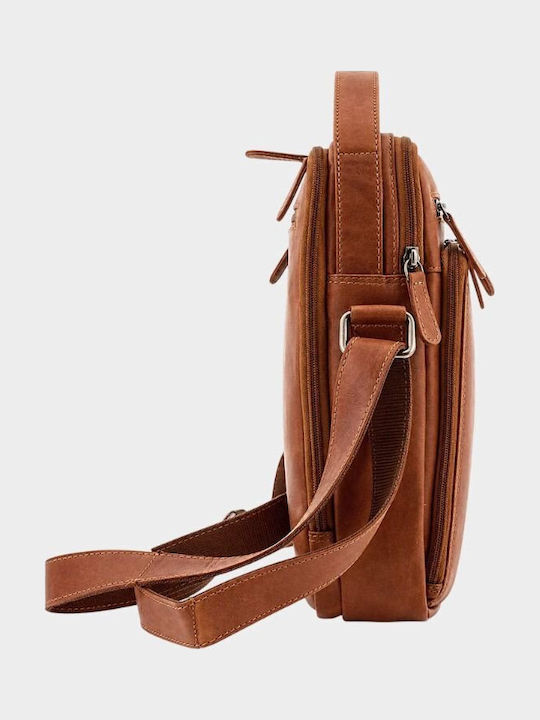 Leather Men's Shoulder / Crossbody Bag Tabac Brown
