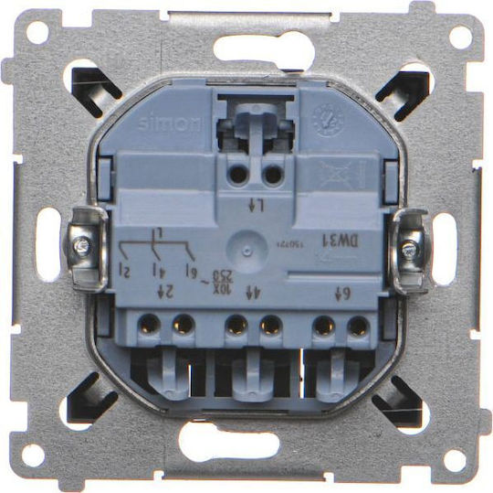 Kontakt-Simon Recessed Triple Wall Switch Without Frame Black