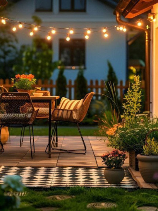 Art Wasserdichte Lichterkette IP65 20m mit 40 E27 Fassungsschrauben Warmweiß