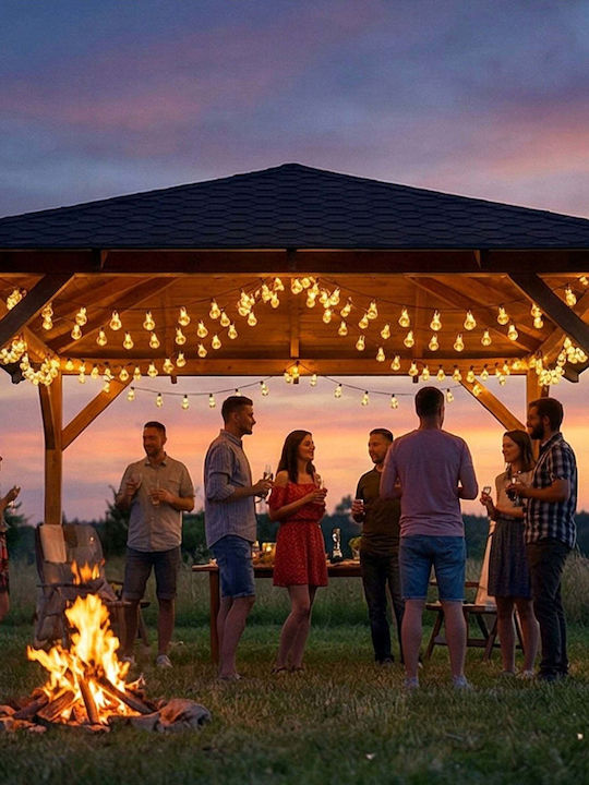 Lumarko Wasserdichte Lichterkette Beleuchtung LED IP44 7,5m mit 50 Bälle Warmweiß