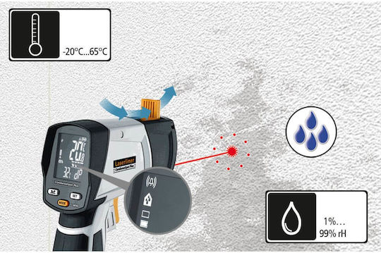 Laserliner Laserliner Infrarot- und Laserthermometer Plus Höchstmaß Thermometer für Überkopf-Temperaturen bis 365°C