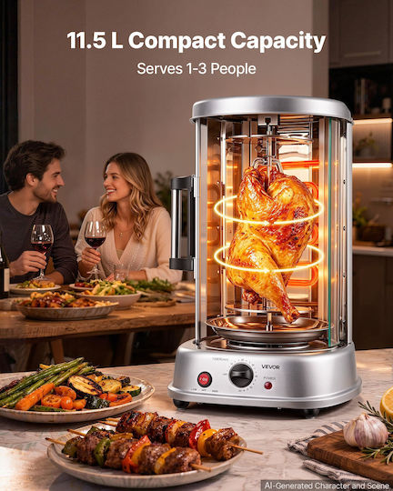 Vevor LPG Doner Kebab Machine LSKRJ20LDRSXOZO8U002V2 with Rotisserie for 4.5kg