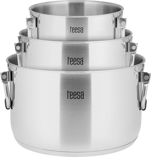 Teesa Cook Prime Cookware Set from Stainless Steel with Ceramic Coating 6 Pieces