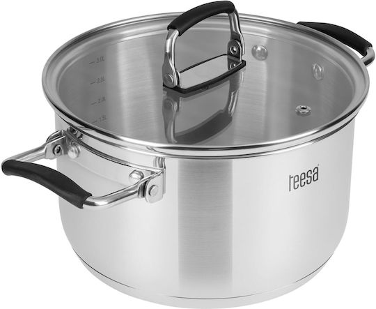 Teesa Cook Prime Cookware Set from Stainless Steel with Ceramic Coating 6 Pieces