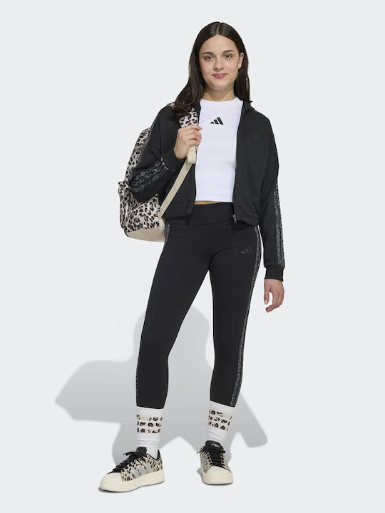 Kinderleggings Sport Lang Schwarz