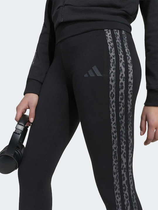 Kinderleggings Sport Lang Schwarz