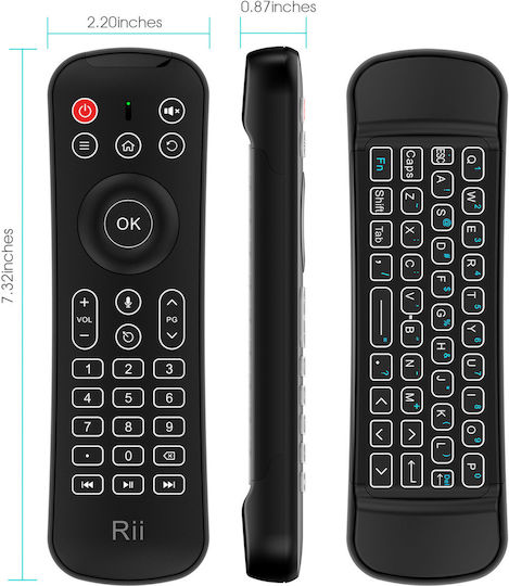 Riitek TV-Fernbedienung Kabellose Tastatur 2.4GHz Airmouse Micr