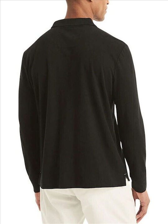 Nautica Long Sleeve Black Polo Shirt