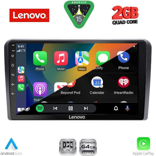 Lenovo Car Audio System for Fiat 500L 2012-2024 (Bluetooth/USB/WiFi/GPS/Apple CarPlay/Android Auto) with 10" Touch Screen