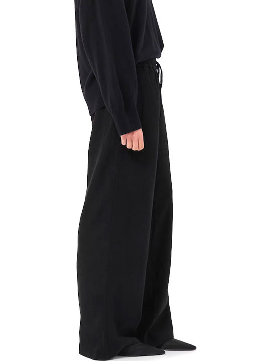 Women's Pantaloons with Rubber Band in Loose Fit Black