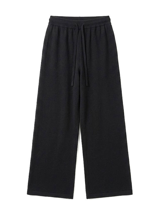 Women's Pantaloons with Rubber Band in Loose Fit Black