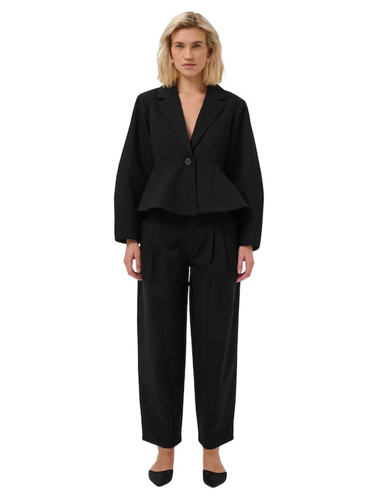 Women's Fabric Trousers Black