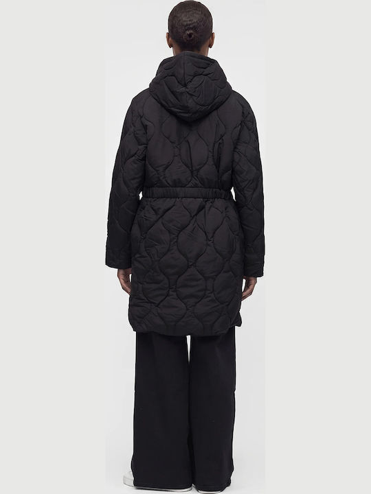 Long Women's Jacket for Winter Black