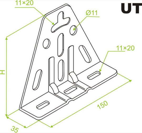 Baks Триъгълна опора Ut 130mm 751600