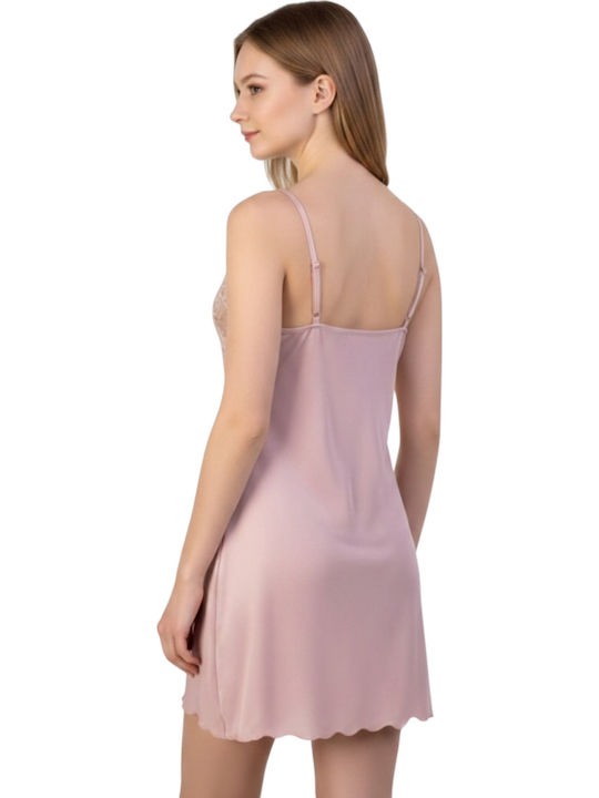 Elite Καλοκαιρινό Γυναικείο Νυχτικό Μπεζ