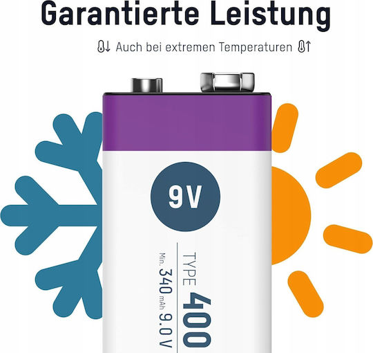 Ansmann Wiederaufladbare Batterie 9V Li-Ion 340mAh 1 Stück