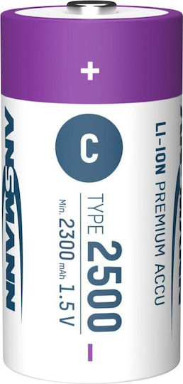 Ansmann Wiederaufladbare Batterien C Li-Ion 2300mAh 1,5V 2 Stück