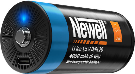 Newell Wiederaufladbare Batterien D Li-Ion 4000mAh 1,5V 2 Stück