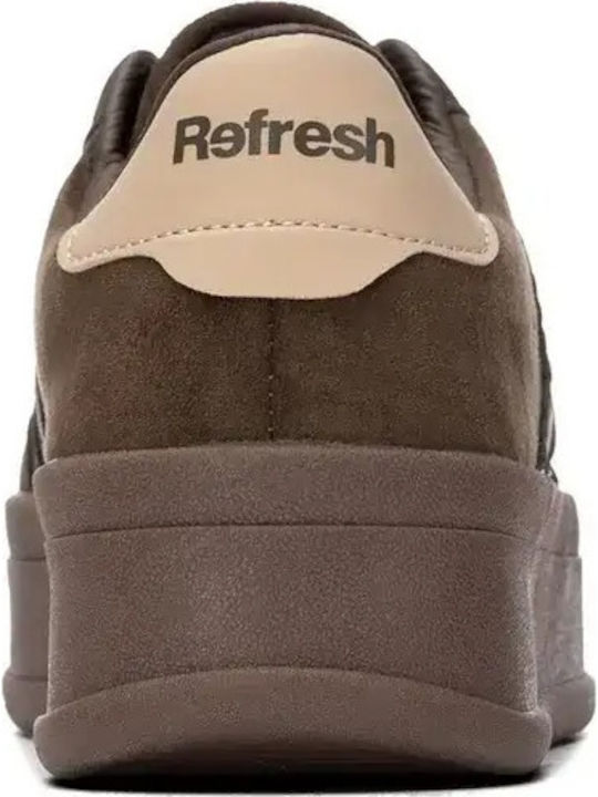 Vegan Women's Flatforms Sneakers Khaki