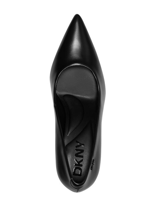 Leder Pumps mit Hochem Absatz Schwarz