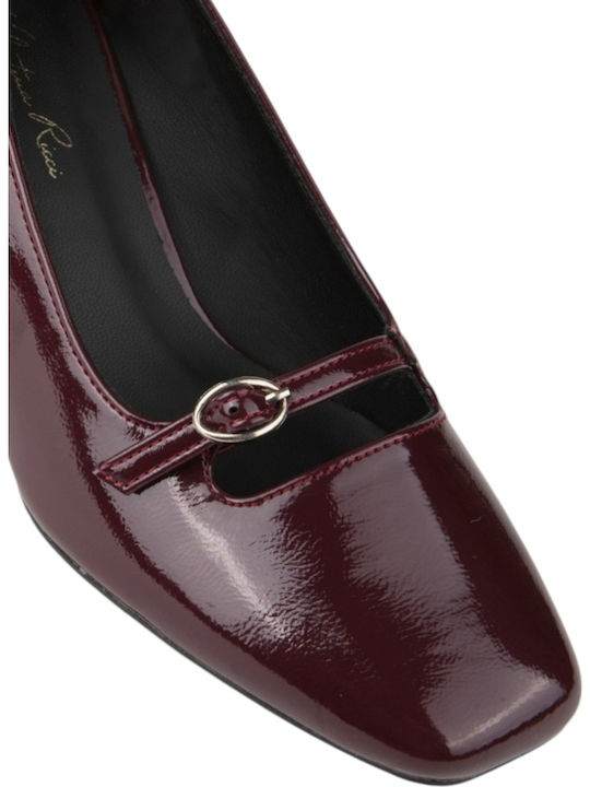 Pantofi cu toc Burgundy