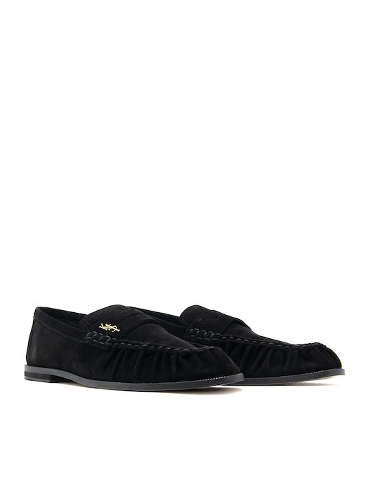 Loafers Dama din Piele în Culoare Neagră