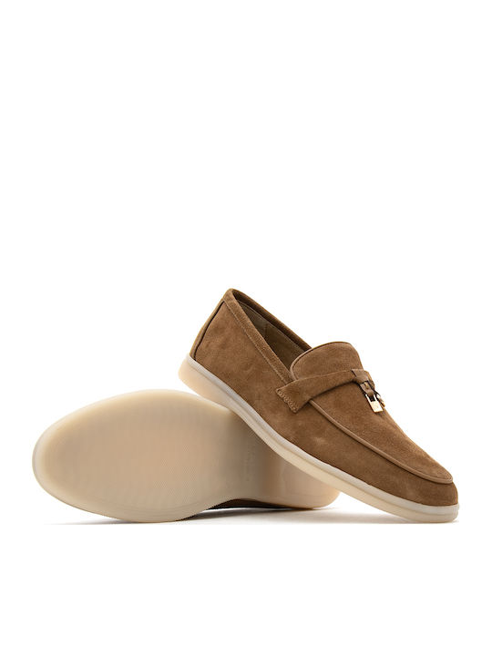 Δερμάτινα Γυναικεία Loafers σε Καφέ Χρώμα