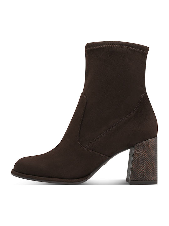Damen Stiefeletten Mit Mittelhohem Braun Absatz