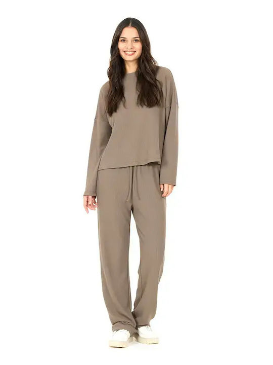 Damen Jogginghosen Beiges Graues