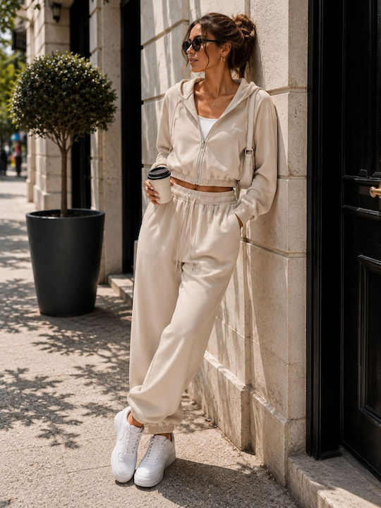 Ecru Damen Jogginghosen Set