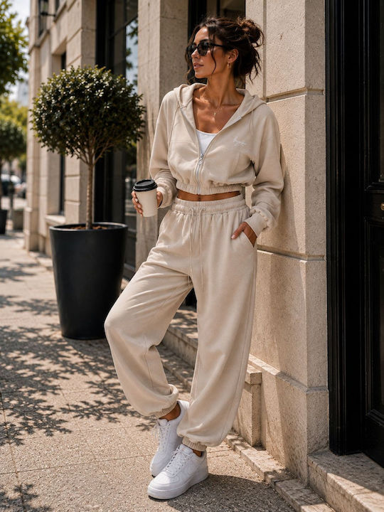 Ecru Damen Jogginghosen Set