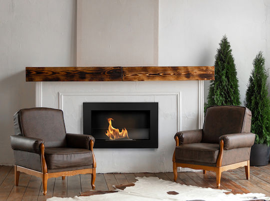 Globmetal Wall Mounted Indoor Bioethanol Fireplace Black