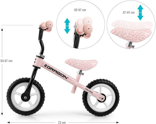 Milly Mally Kinder Balancefahrrad Dragon Rosa