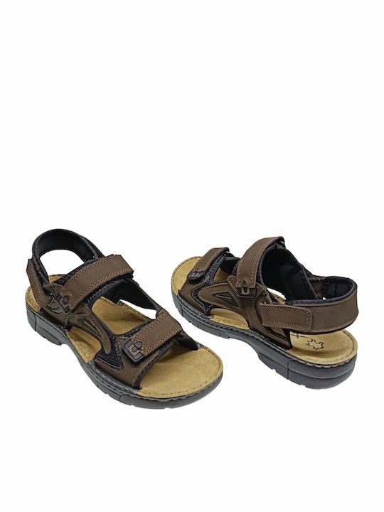 Leder Herrensandalen in Braun Farbe
