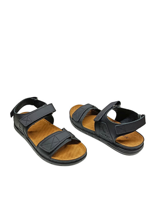 Leder Herrensandalen in Schwarz Farbe