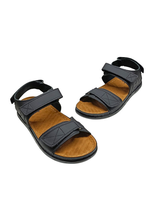 Leder Herrensandalen in Schwarz Farbe