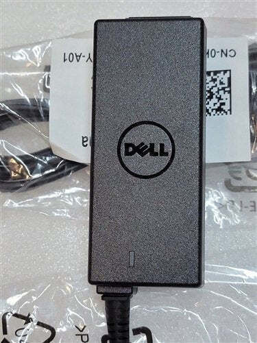 Dell Лаптоп Зарядно Устройство 45W 19.5V със Свалящ Се Кабел За Захранване и със Сет От Върхове