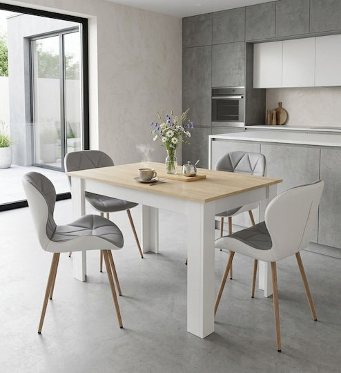 Kitchen Chairs with Artificial Leather Upholstery Gray-White 2 Pieces 61x52x41cm