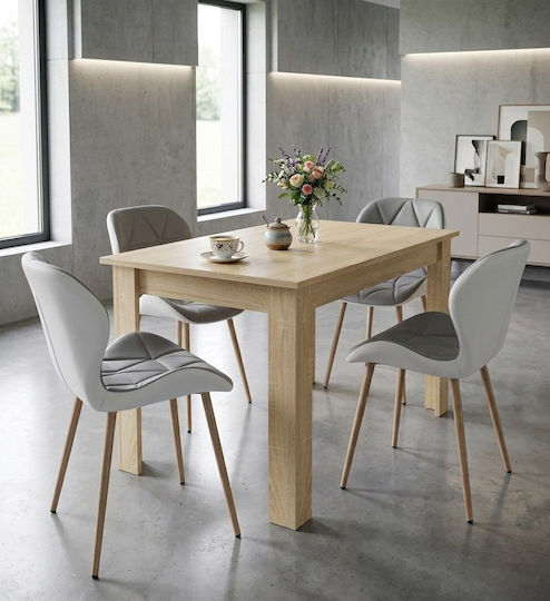 Kitchen Chairs with Artificial Leather Upholstery Gray-White 2 Pieces 61x52x41cm