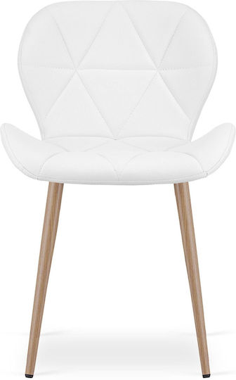Kitchen Chairs With Artificial Leather Upholstery White 2 Pieces 61x52x41cm