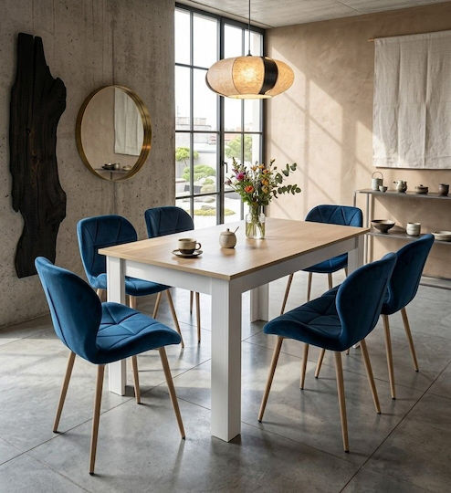 Καρέκλα Τραπεζαρίας Βελούδινη Navy Velvet 52x47x46εκ.