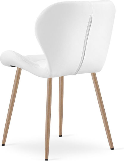 Kitchen Chairs With Artificial Leather Upholstery White 2 Pieces 61x52x41cm